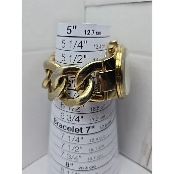 Michael Kors Runway MK3131 Gold Tone Watch Chain 38mm New Battery Womens Sz Smal - Picture 7 of 9